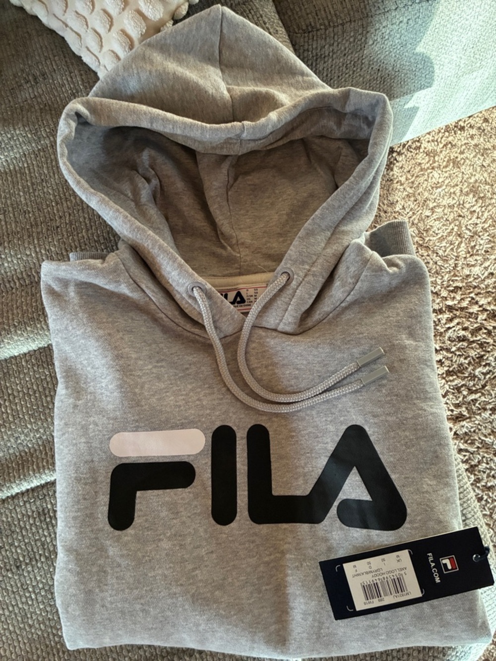 Fila Grey Logo Pullover Hoodie